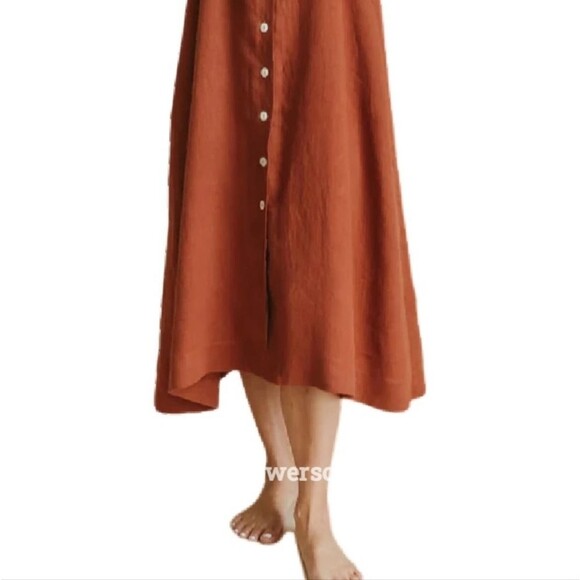 Linen Shirt Dress (0411) - Picture 9 of 12